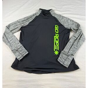 Holloway Go Rope Womens XL Black Grey Neon Green Pullover Thumbhole Athletic Top